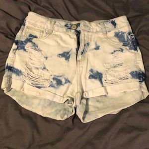 High waisted jean shorts